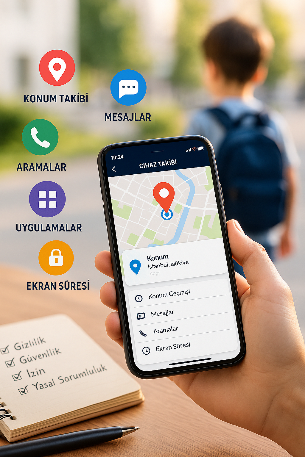 telefona yüklenen takip programı